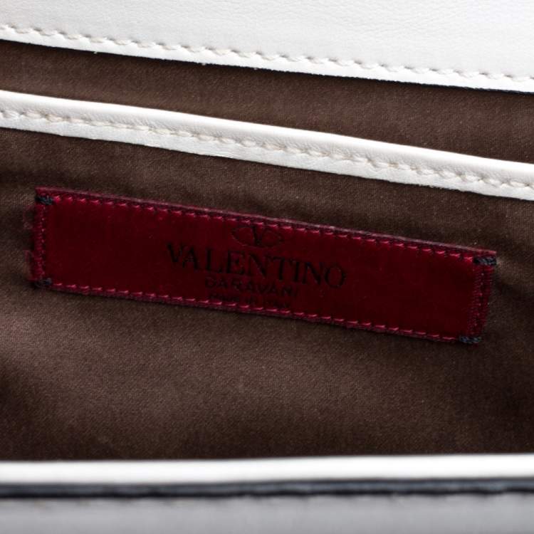 Pre Owned Valentino White Leather Braided Handle Top Handle Bag