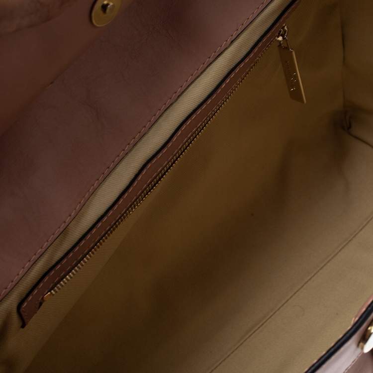 Pre Owned Valentino Peach/Beige Leather Aphrodite Bow Bag