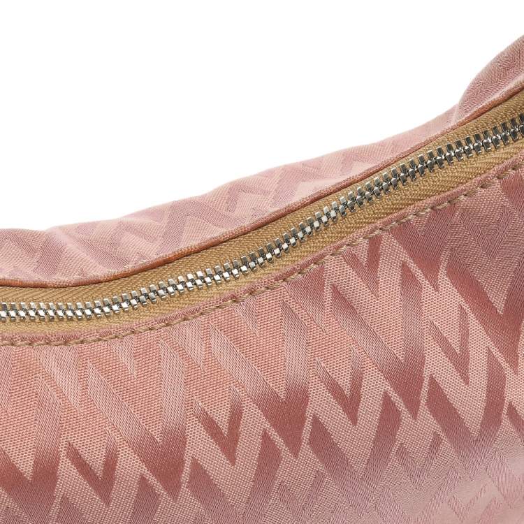 Pre Owned Valentino Pink/Brown Canvas and Leather Hobo 
