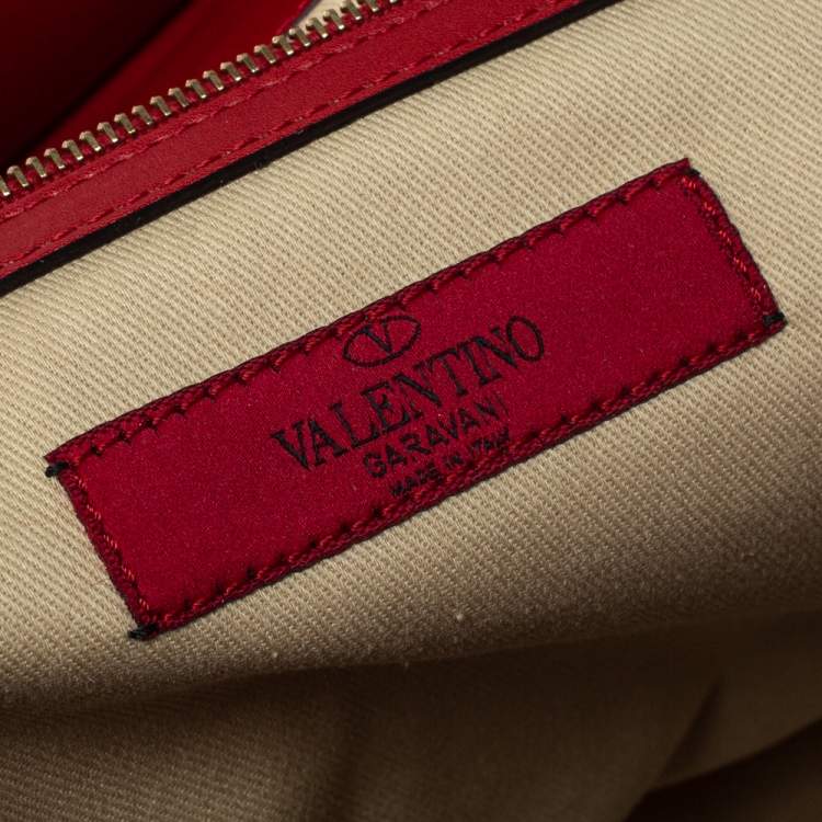 مملوكة مسبقًا Valentino Red Leather Aphrodite Bow Top Handle Bag
