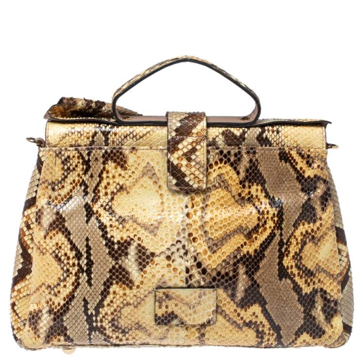 Pre Owned Valentino Multicolor Python Aphrodite Top Handle Bag