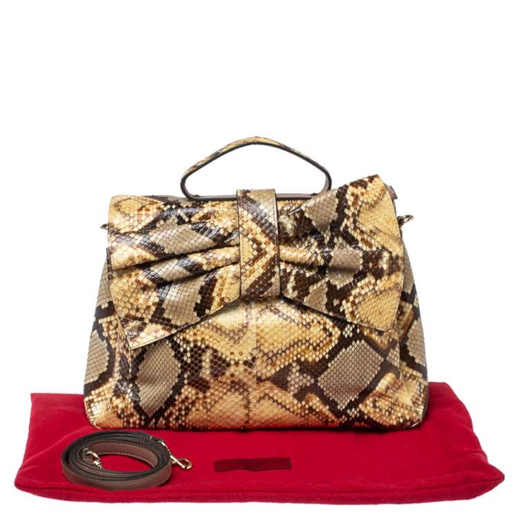 Pre Owned Valentino Multicolor Python Aphrodite Top Handle Bag