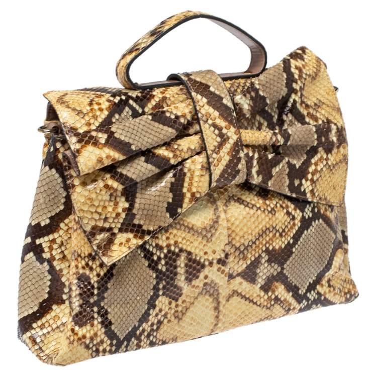Pre Owned Valentino Multicolor Python Aphrodite Top Handle Bag