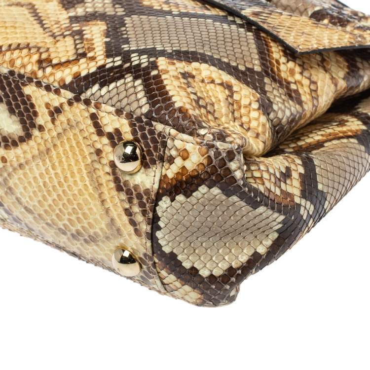 Pre Owned Valentino Multicolor Python Aphrodite Top Handle Bag