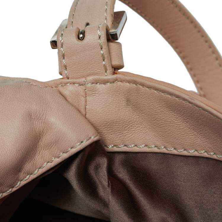 Pre Owned Valentino Beige Crinkled Leather Petal Messenger Bag