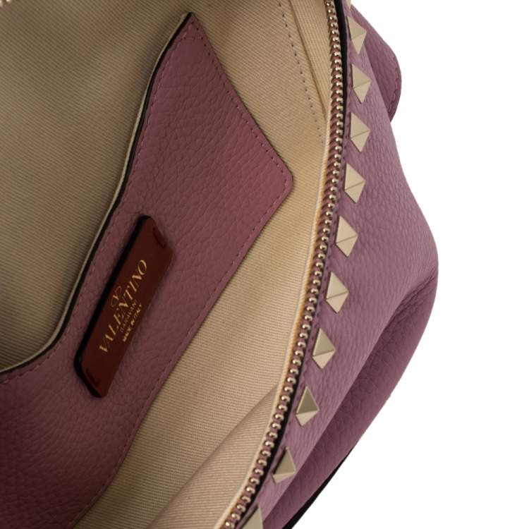 Pre Owned Valentino Pink Leather Studded Belt Bag