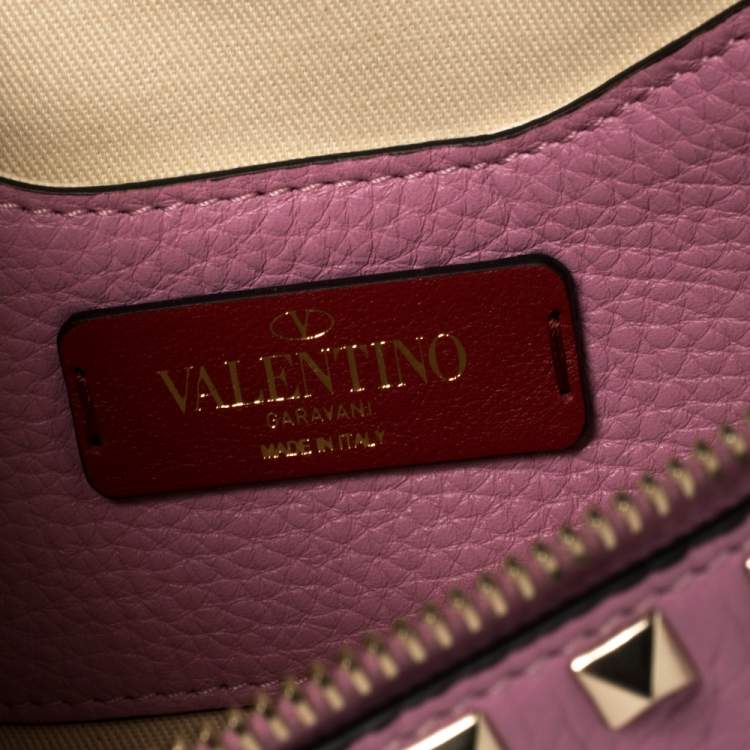 Pre Owned Valentino Pink Leather Studded Belt Bag