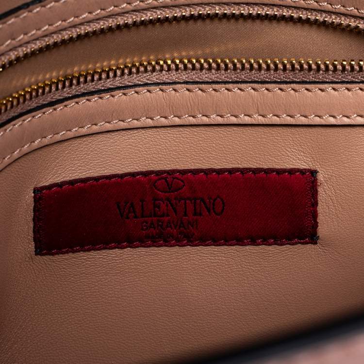 Pre Owned Valentino Beige Leather My Rockstud Top Handle Bag