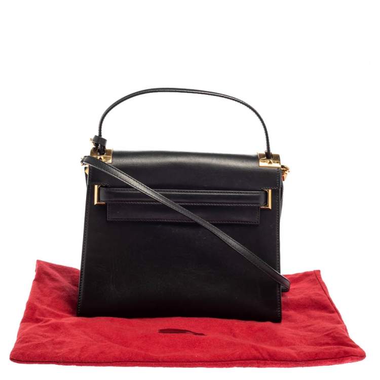 Pre Owned Valentino Black Leather My Rockstud Top Handle Bag