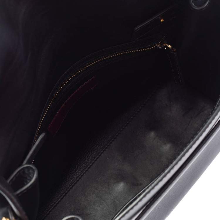 Pre Owned Valentino Black Leather My Rockstud Top Handle Bag
