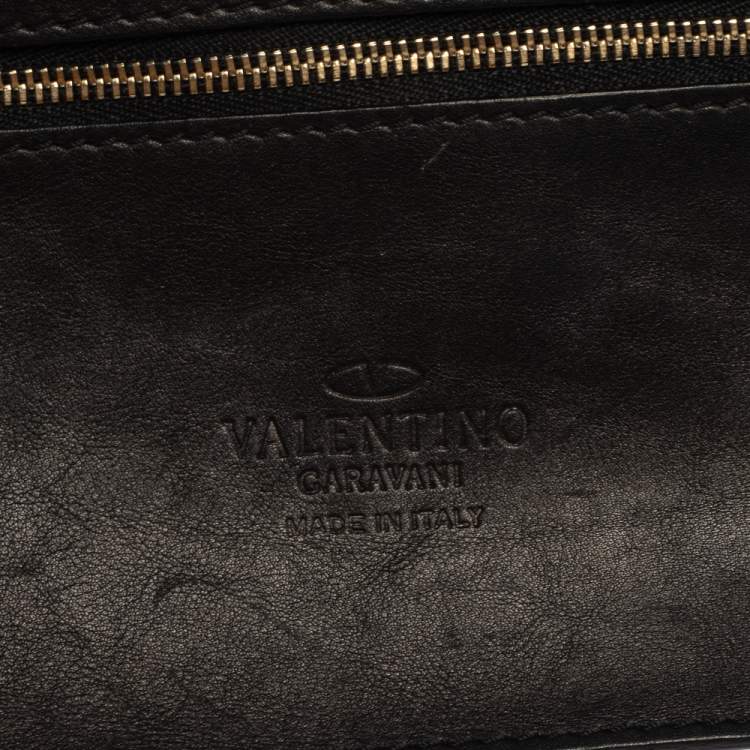 Pre Owned Valentino Black Embroidered Nylon Medium Nuage Bow Hobo