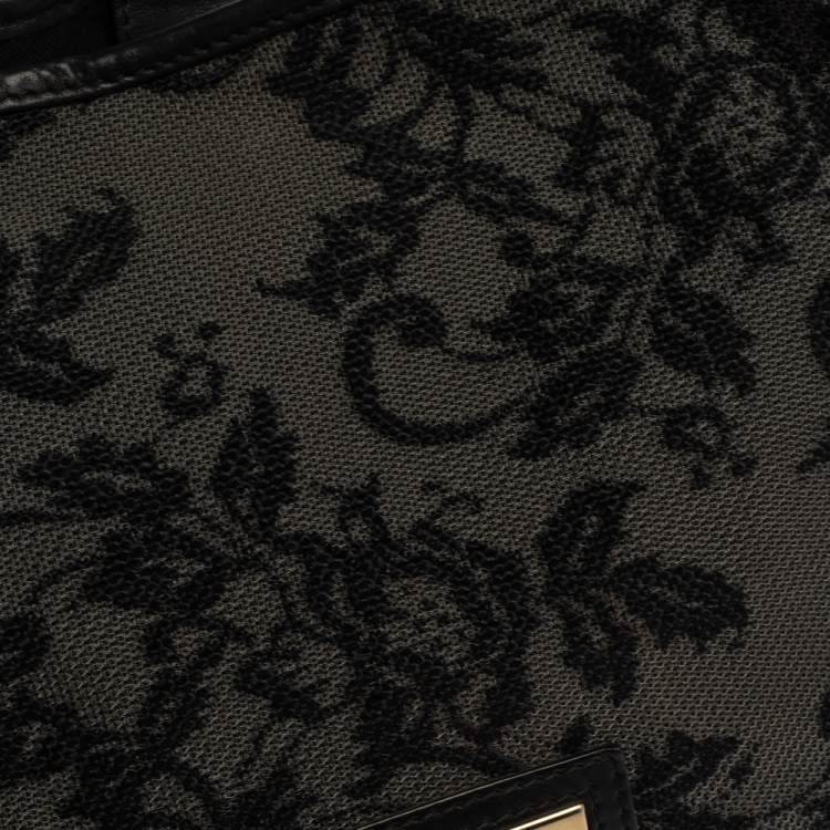 Pre Owned Valentino Black Embroidered Nylon Medium Nuage Bow Hobo