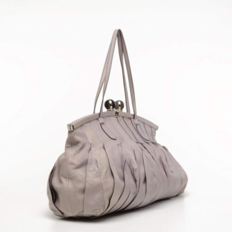 Pre Owned Valentino Vertical Pleated Handbag