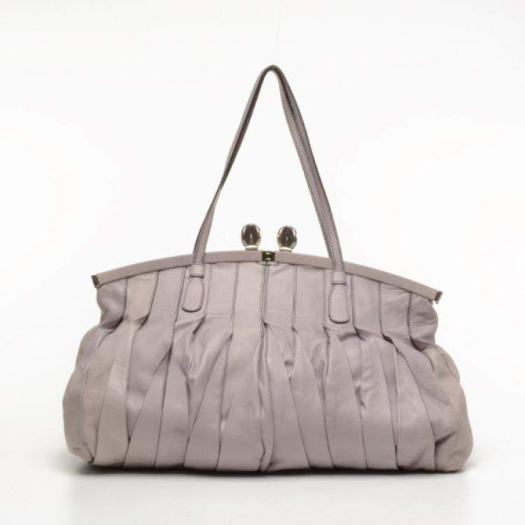Pre Owned Valentino Vertical Pleated Handbag