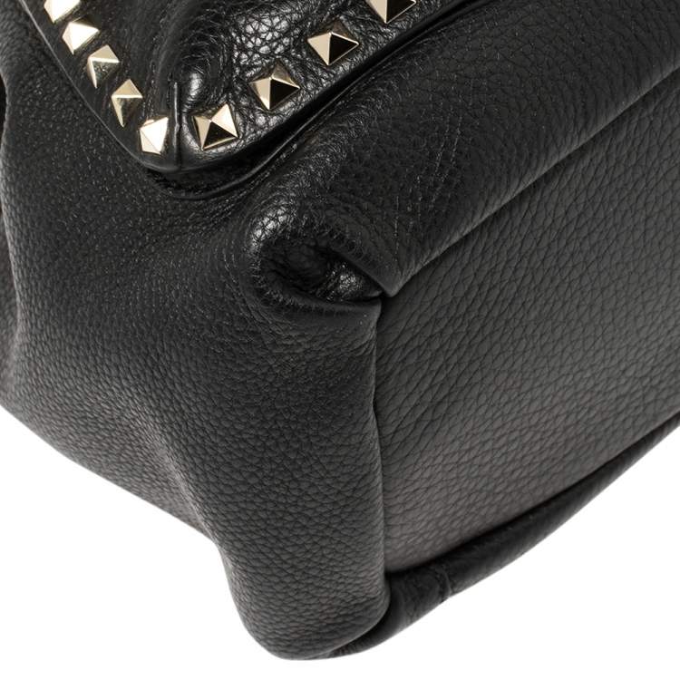 Pre Owned Valentino Black Leather Rockstud Backpack