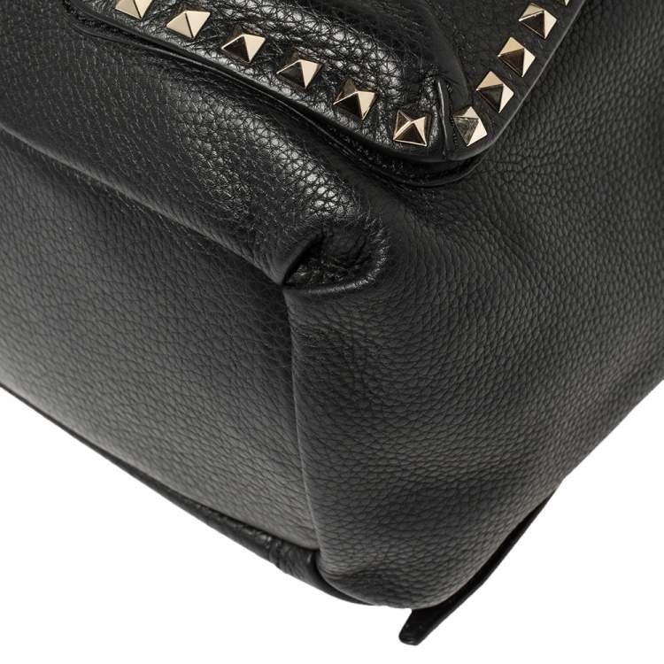 Pre Owned Valentino Black Leather Rockstud Backpack