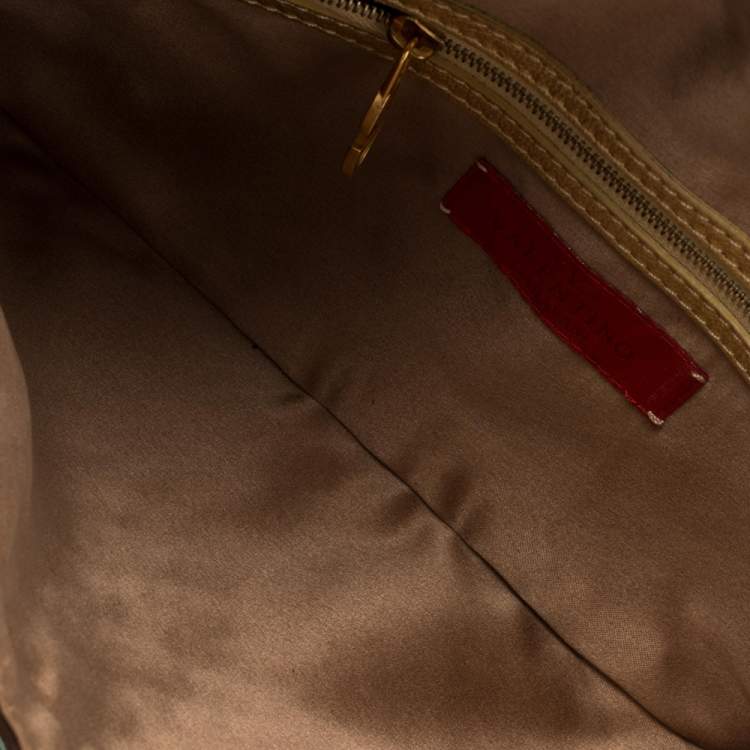 Pre Owned Valentino Multicolor Embroidered Printed Suede VRing Flap Hobo