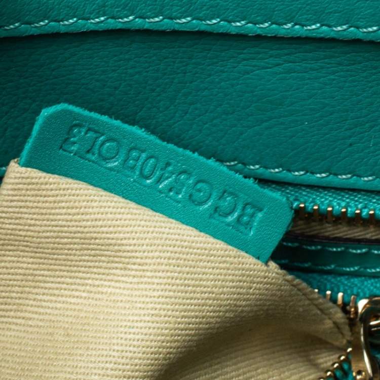 Pre Owned Valentino Green Leather Small Rockstud Trapeze Tote