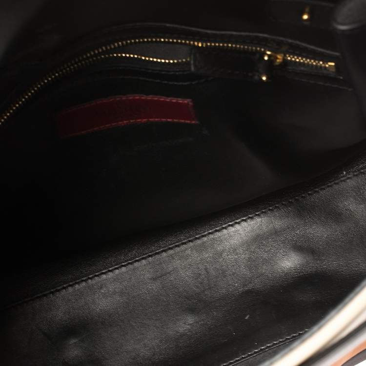 Pre Owned Valentino Multicolor Striped Leather My Rockstud Top Handle Bag