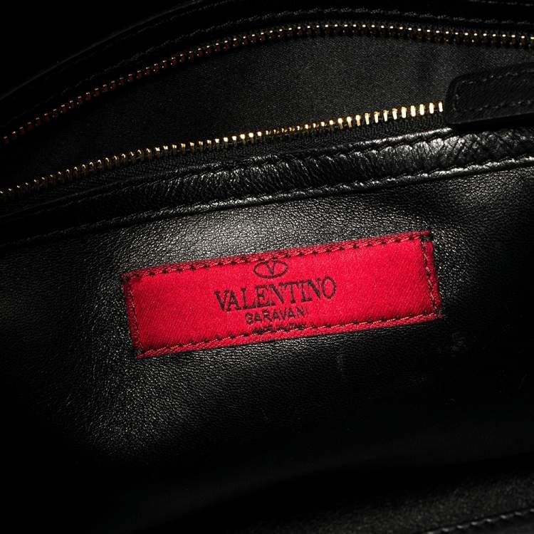Pre Owned Valentino Multicolor Striped Leather My Rockstud Top Handle Bag