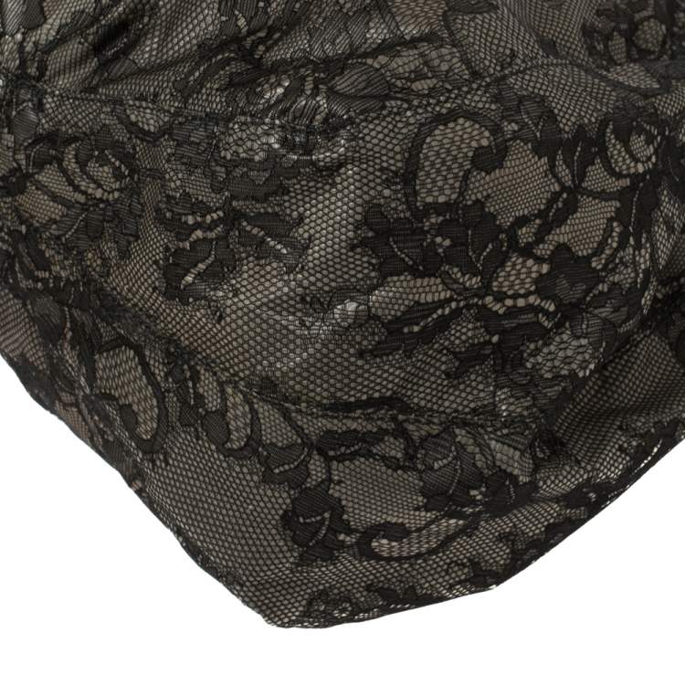 مملوكة مسبقًا Valentino Black Day Lace Large Nuage Bow Hobo