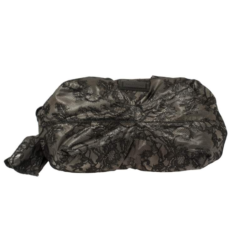 مملوكة مسبقًا Valentino Black Day Lace Large Nuage Bow Hobo