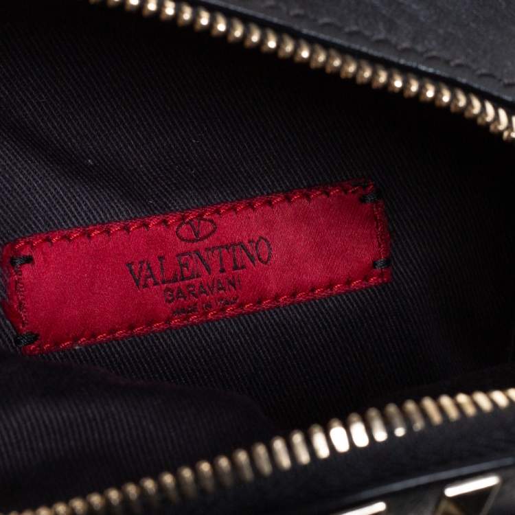 Pre Owned Valentino Black Leather Mini Rockstud Backpack