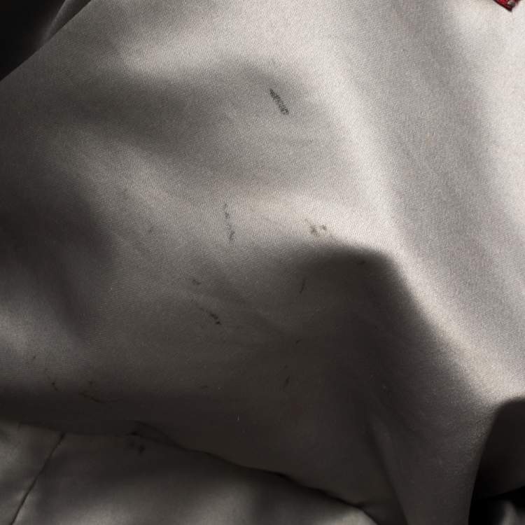 Pre Owned Valentino Grey Woven Raffia and Leather Bow Hobo