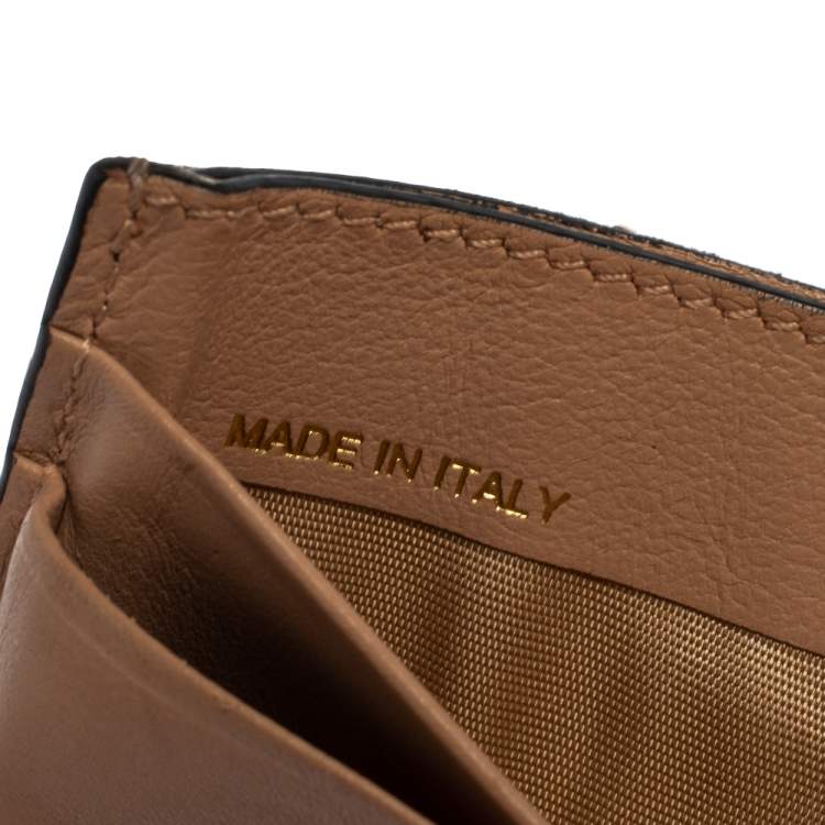 Pre Owned Valentino Beige Leather Rockstud Card Holder