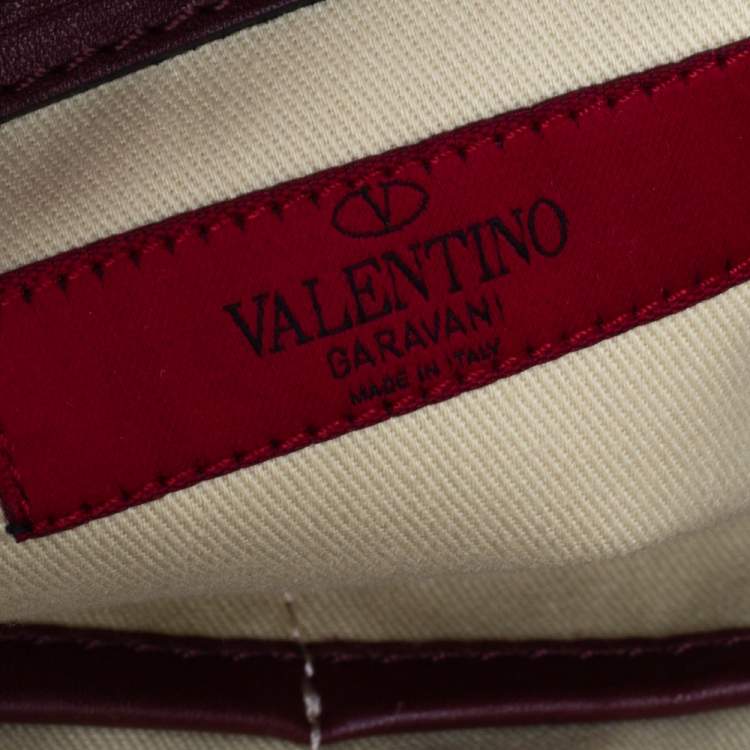 Pre Owned Valentino Burgundy/Beige Leather Aphrodite Bow Bag