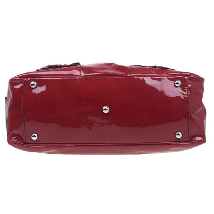 Pre Owned Valentino Red Patent Histoire Framed Bag