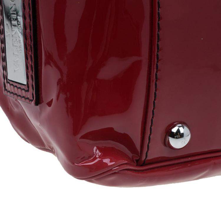 Pre Owned Valentino Red Patent Histoire Framed Bag