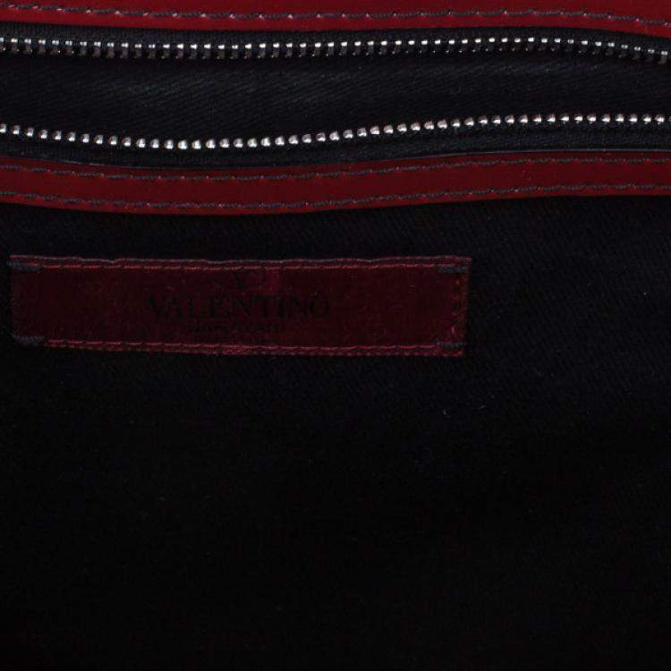 Pre Owned Valentino Red Patent Histoire Framed Bag