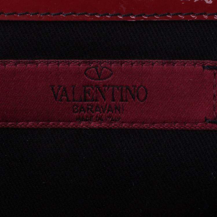Pre Owned Valentino Red Patent Histoire Framed Bag