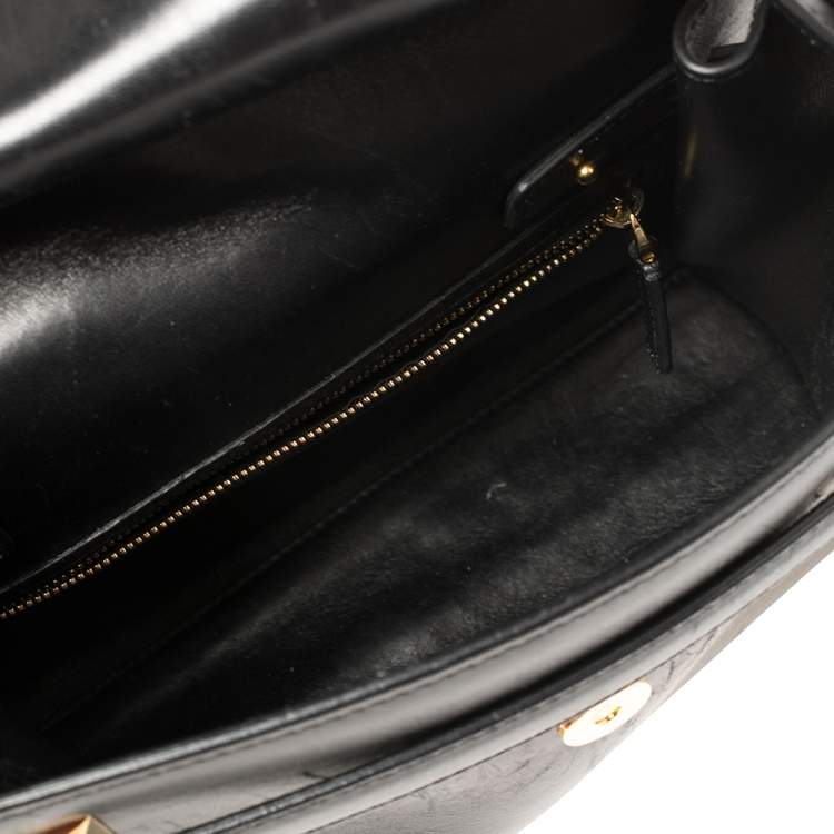 Pre Owned Valentino Black Leather My Rockstud Top Handle Bag