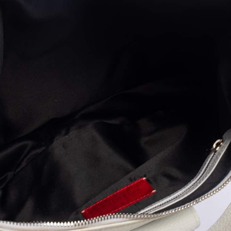 Pre Owned Valentino White Leather Zip Hobo