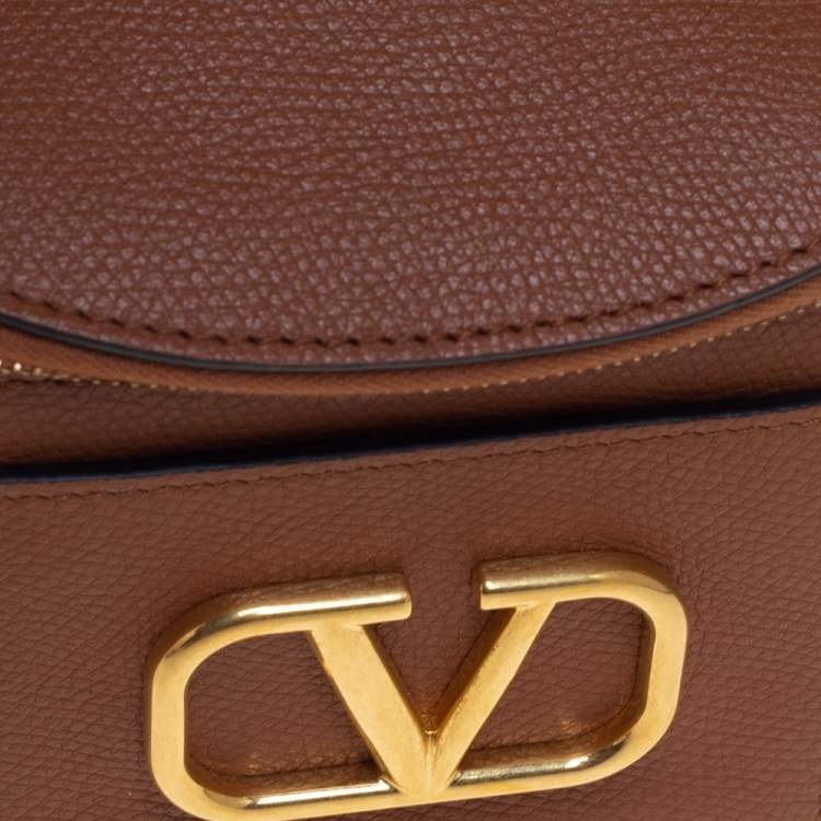 Pre Owned Valentino Tan Leather VLogo Belt Bag
