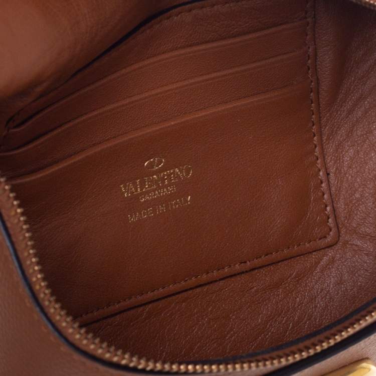 Pre Owned Valentino Tan Leather VLogo Belt Bag