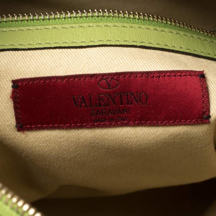 Pre Owned Valentino Blue Denim Rockstud Messenger Bag