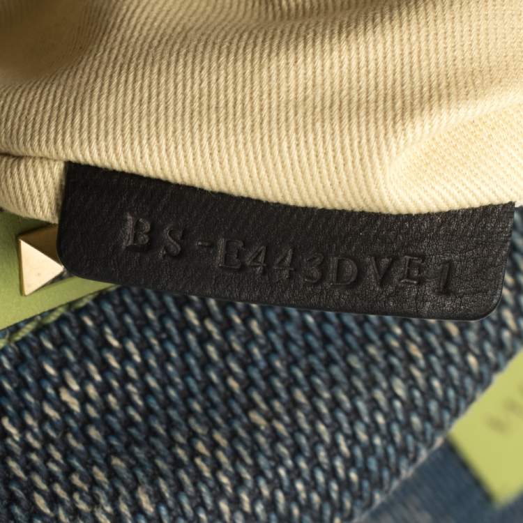 Pre Owned Valentino Blue Denim Rockstud Messenger Bag