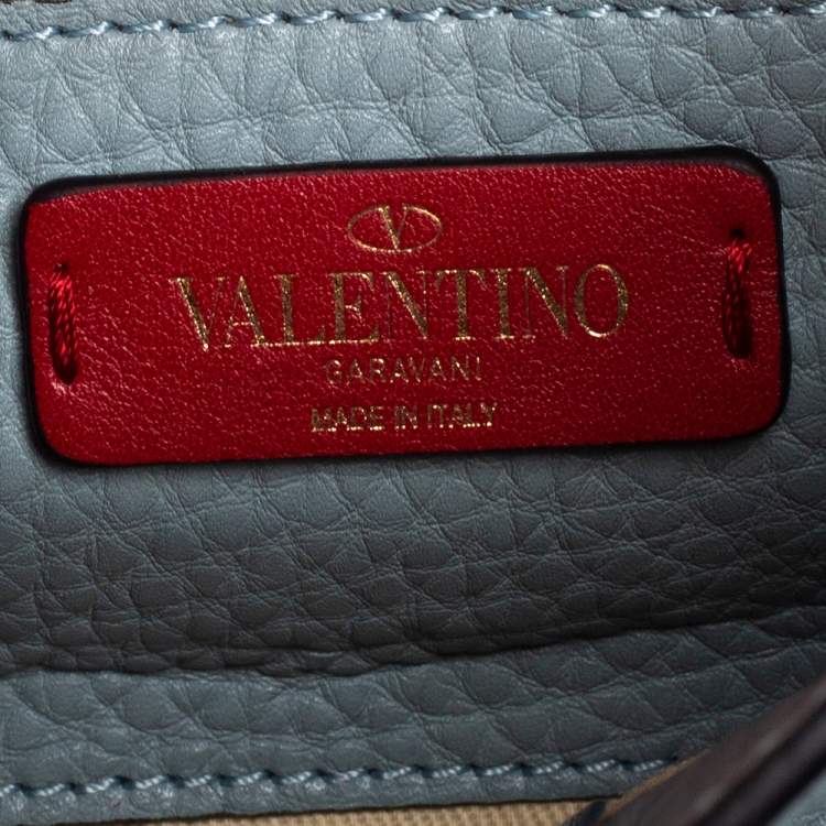 Pre Owned Valentino Light Blue Leather Joylock Top Handle Bag