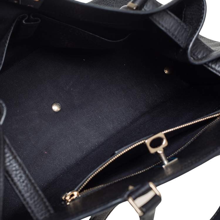 Pre Owned Valentino Black Leather Large Joylock Top Handle Bag