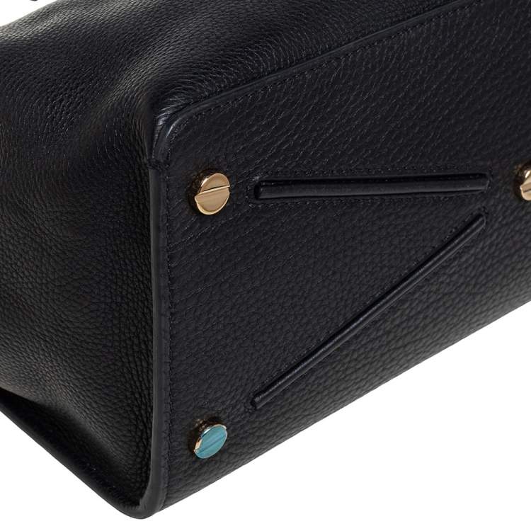 Pre Owned Valentino Black Leather Large Joylock Top Handle Bag