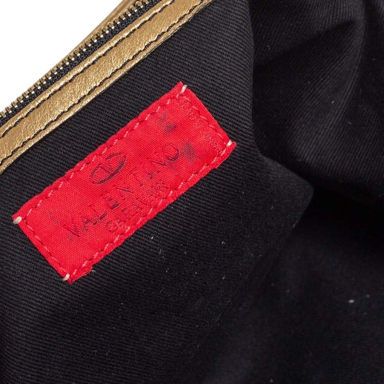 Pre Owned Valentino Metallic Multicolor Spiral Patch Leather and Snakeskin Embossed Nuage Bow Tote