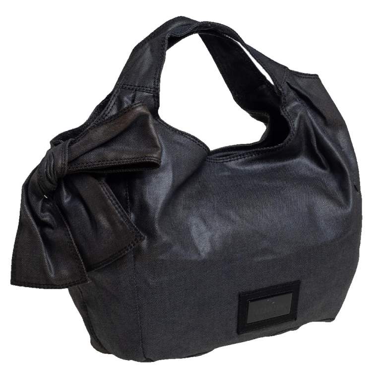 Pre Owned Valentino Black Fabric Nuage Hobo