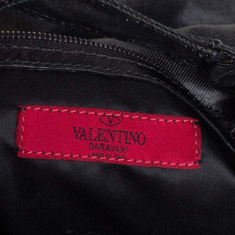 Pre Owned Valentino Black Fabric Nuage Hobo
