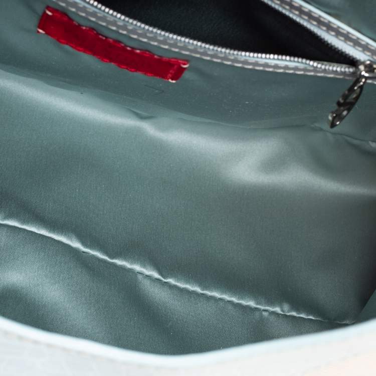 Pre Owned Valentino Multicolor Butterfly Print Canvas and Croc Embossed Leather Hobo