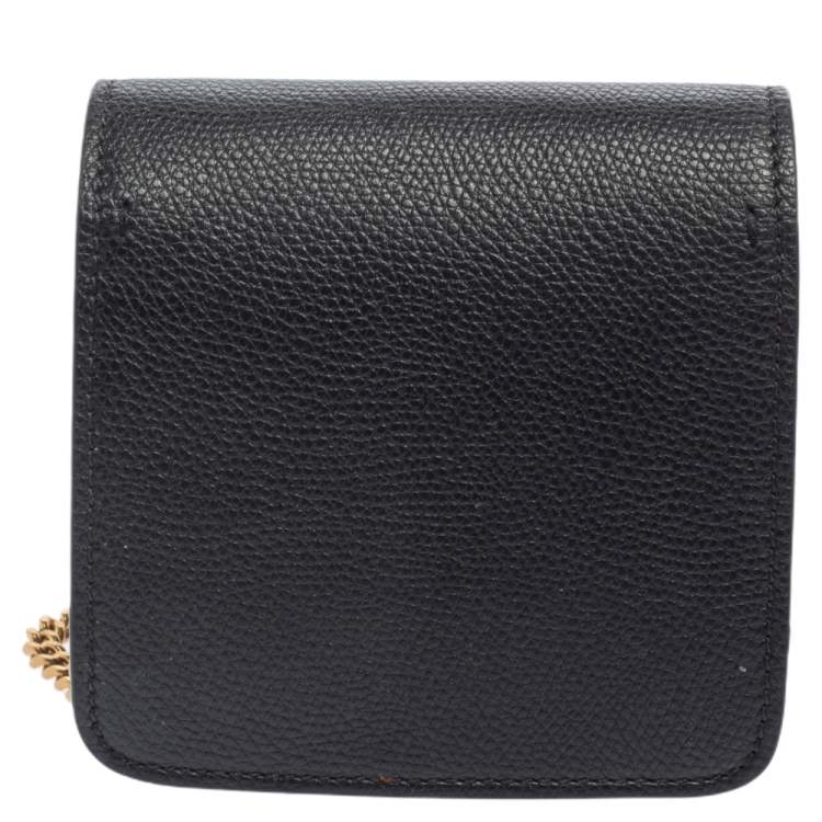 Pre Owned Valentino Black Grainy Leather VLOGO Signature Wallet On Cain