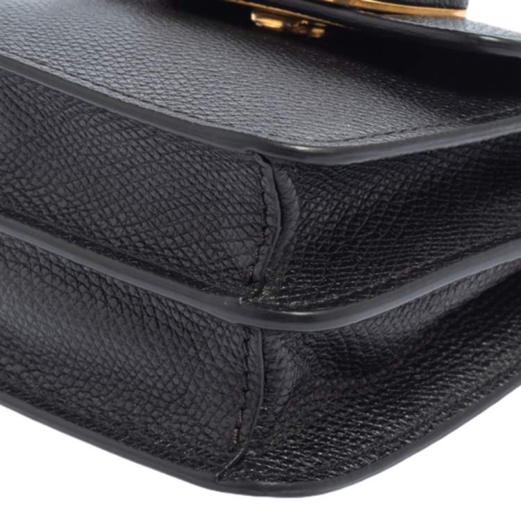 Pre Owned Valentino Black Grainy Leather VLOGO Signature Wallet On Cain