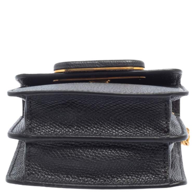 Pre Owned Valentino Black Grainy Leather VLOGO Signature Wallet On Cain